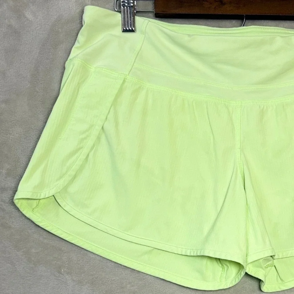 Lululemon Hotty Hot Shorts II Lined 8 Neon Green Yellow 2.5